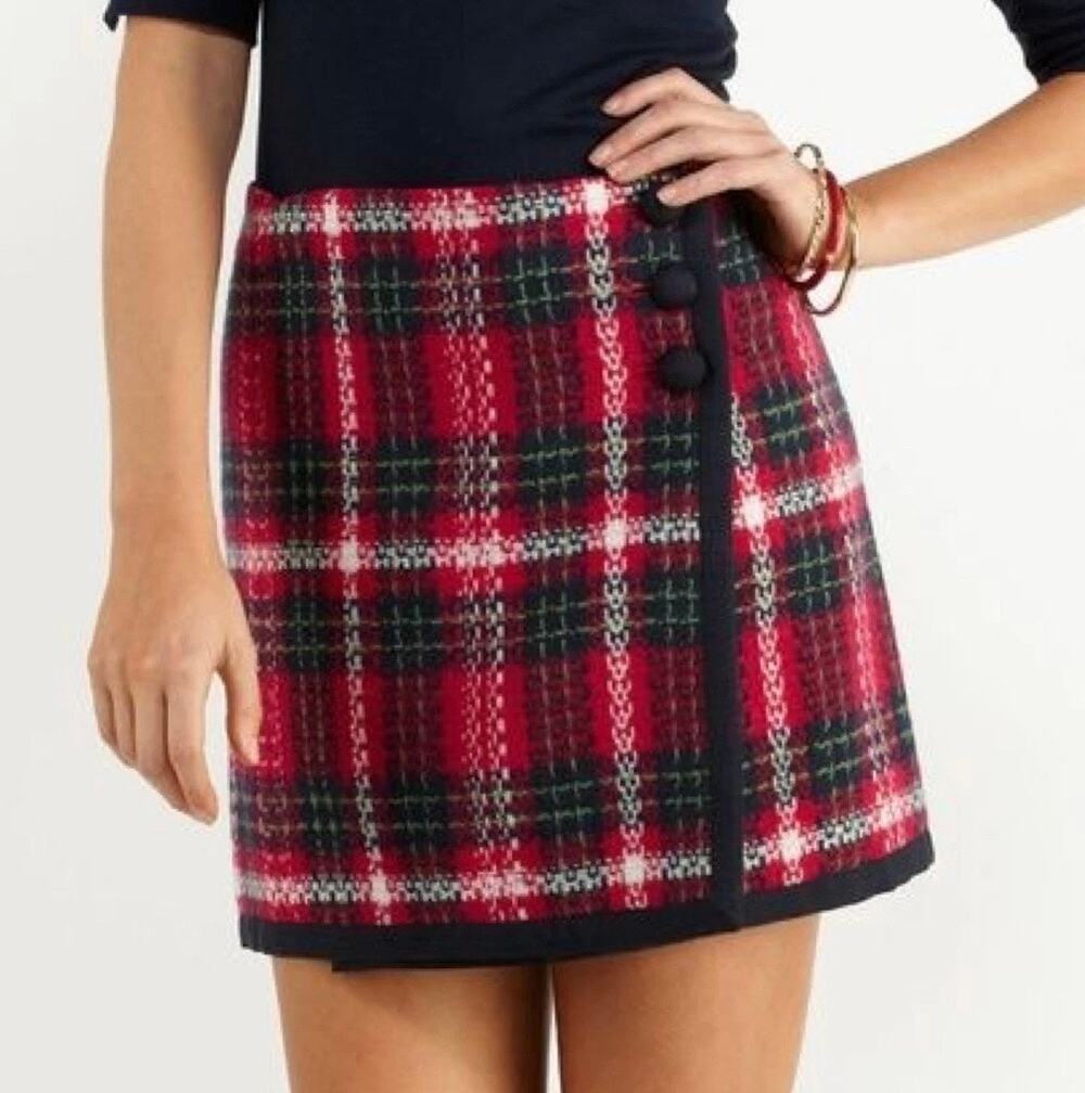 Vineyard Vines Houndstooth Wool Wrap Skirt